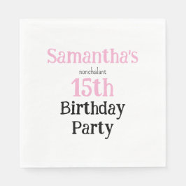 Servilleta De Papel Teen Nonchalant Birthday Party Invitation