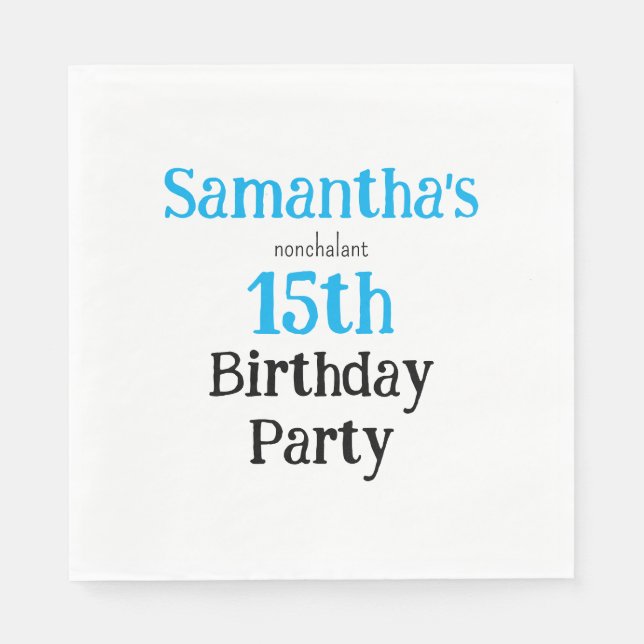 Servilleta De Papel Teen Nonchalant Birthday Party Invitation (Anverso)