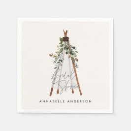 Servilleta De Papel Teepee moderno follaje bohemio patio trasero elega