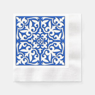 Servilleta De Papel Teja marroquí - azul y blanco de cobalto