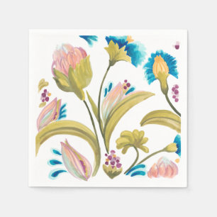Servilleta De Papel Tejas florales de la abadía - flores de la