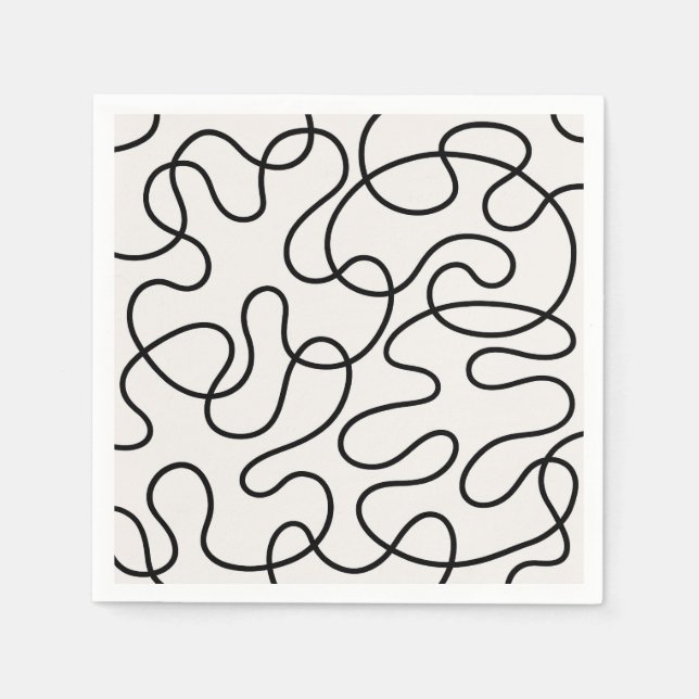 Servilleta De Papel Tejido de Línea Minimalista (Anverso)