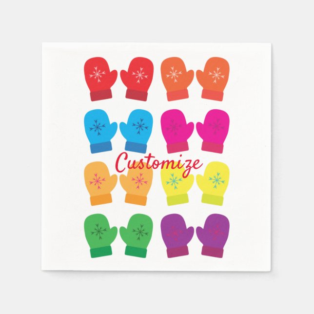 Servilleta De Papel Tejido multicolor Mittens Thunder_Cove (Anverso)