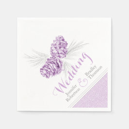 Servilleta De Papel Tejidos pinos púrpura cucharas de bodas de inviern