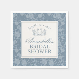 Servilleta De Papel Tela de encaje azul vintage floral ducha nupcial