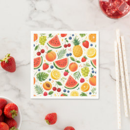 Servilleta De Papel Tela de Patrón de Frutas de Verano | Sandía Tropic