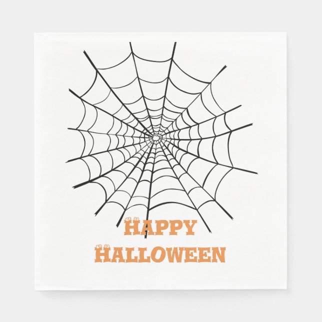 Servilleta De Papel Telaraña de Halloween y ojos (Anverso)