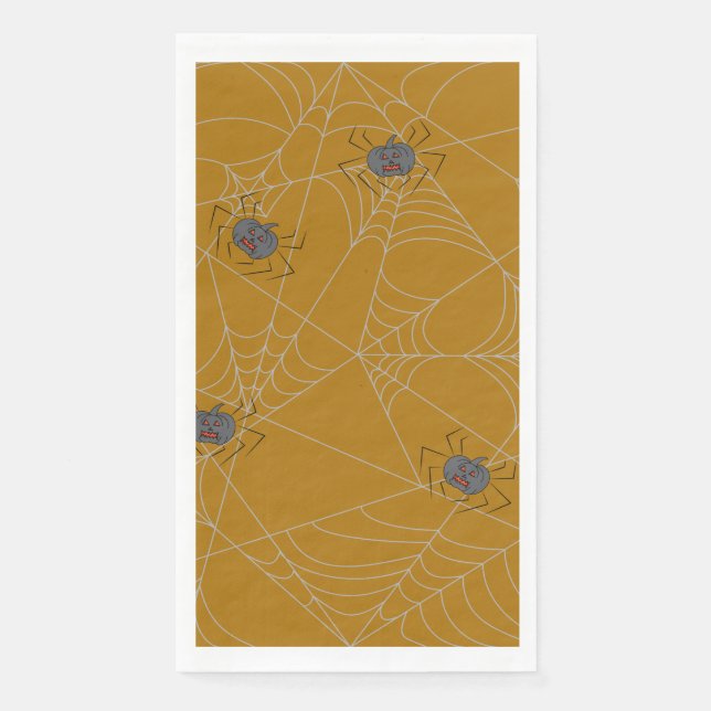 Servilleta De Papel telaraña y calabazas de Halloween (Anverso)