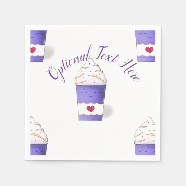 Servilleta De Papel Telas de crema de lata y batida (púrpura) (Anverso)