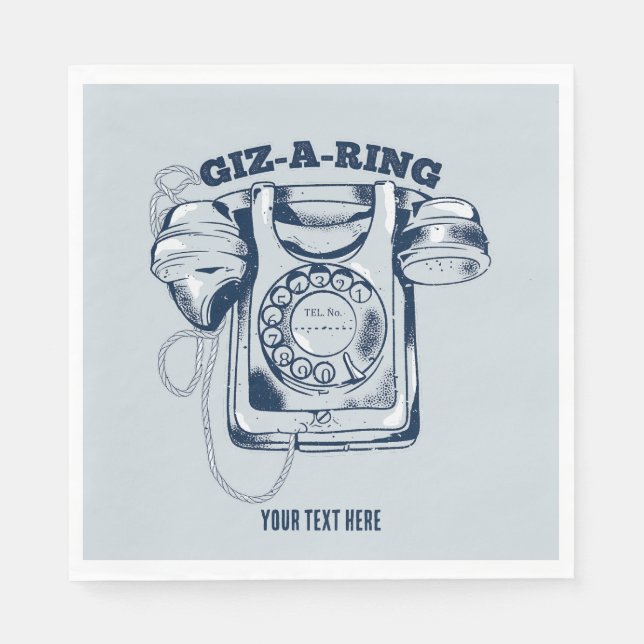 Servilleta De Papel Teléfono telefónico de Rotary Azul (Anverso)