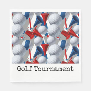 Servilleta De Papel Tema americano de golf para el 4 de julio Blanco R