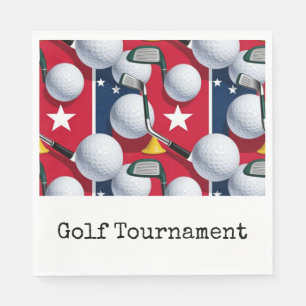 Servilleta De Papel Tema americano de golf para el 4 de julio Blanco R