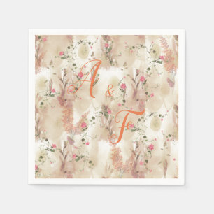 Servilleta De Papel Tema botánico elegante de tono neutro de otoño