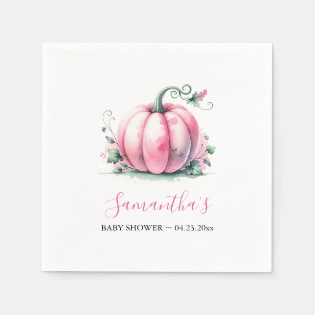 Servilleta De Papel Tema de Baby Shower de otoño personalizado (Anverso)