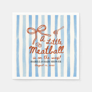 Servilleta De Papel Tema de Baby Shower Italiano Rayas Azules