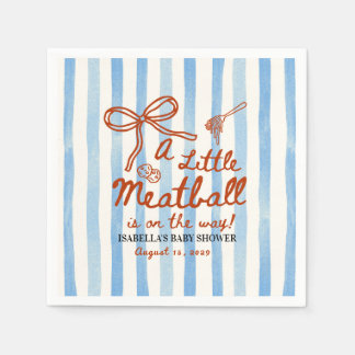 Servilleta De Papel Tema de Baby Shower Italiano  Rayas Azules