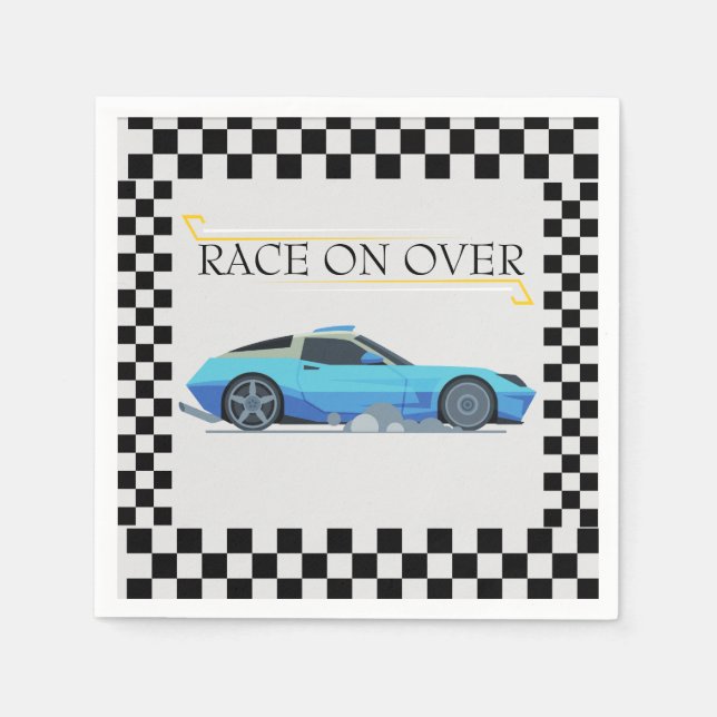 Servilleta De Papel Tema de Baby Shower Race Car (Anverso)