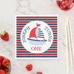 Servilleta De Papel Tema de barco de vela náutico lindo
