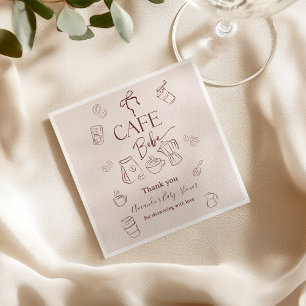 Servilleta De Papel Tema de Café Café Beige Bebe en Camino Invitación 
