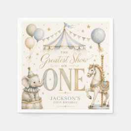 Servilleta De Papel Tema de carnaval retro niño cumpleaños 1 