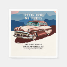 Tema de Coche Clásico Retro para Cumpleaños 50