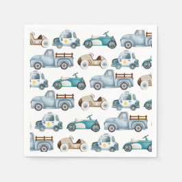 Servilleta De Papel Tema de coche vintage para cumpleaños de niños