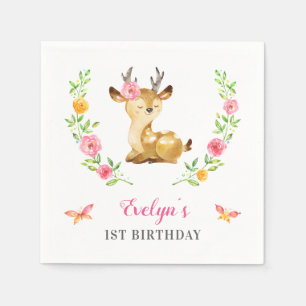 Servilleta De Papel Tema de cumpleaños de niña del bosque, papel de có