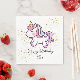 Servilleta De Papel tema de cumpleaños de unicornio