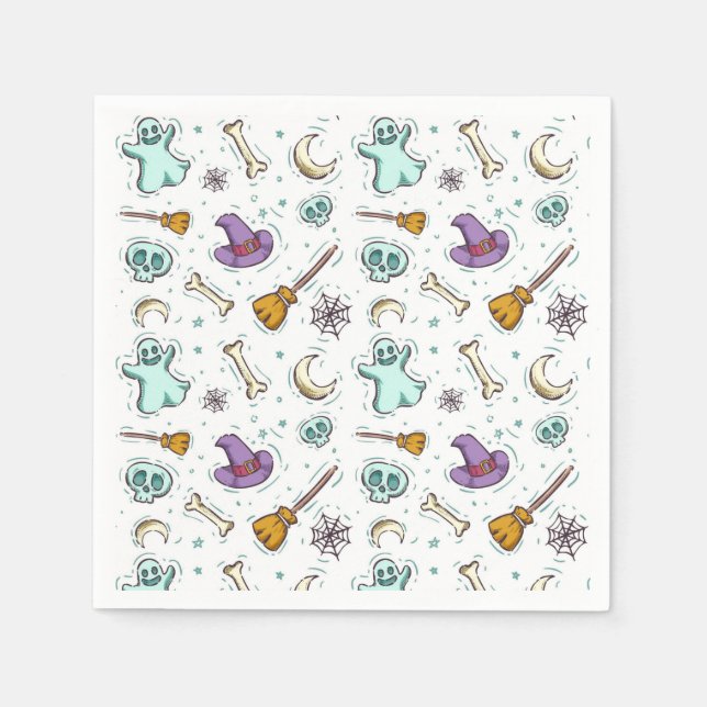 Servilleta De Papel Tema de Cute Halloween (Anverso)