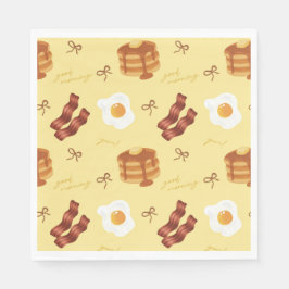 Servilleta De Papel Tema de desayuno Brunch Tocino Huevos Panqueques P