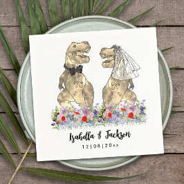 Servilleta De Papel Tema de Dinosaurio Boda de flores silvestres