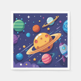 Servilleta De Papel Tema de espacio y planeta