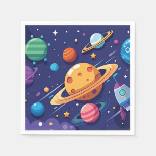 Servilleta De Papel Tema de espacio y planeta