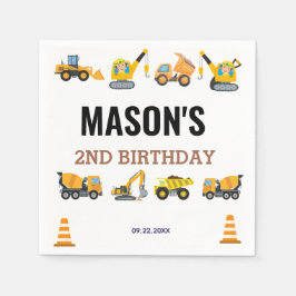 Servilleta De Papel Tema de fiesta de cumpleaños de construcción para