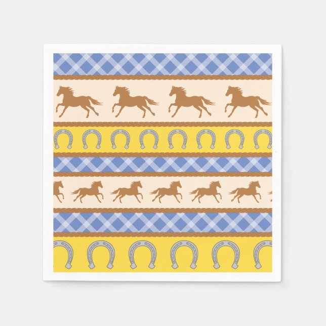 Servilleta De Papel Tema de fiesta de cumpleaños para niño vaquero y c (Anverso)