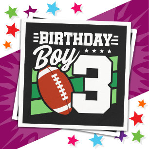 Servilleta De Papel Tema de Fiesta de fútbol de 3 años niño de 3 años