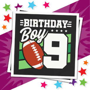 Servilleta De Papel Tema de Fiesta de fútbol de 9 años Noveno niño de 