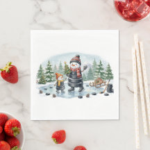 Tema de fiesta de muñeco de nieve de hockey