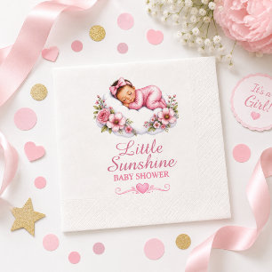 Servilleta De Papel Tema de flor de nube de bebé dormido soñador