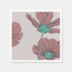 Servilleta De Papel Tema de flores, diseño de amapola