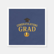 Servilleta De Papel Tema de Graduación de Éxito Dorado - Real y Oro