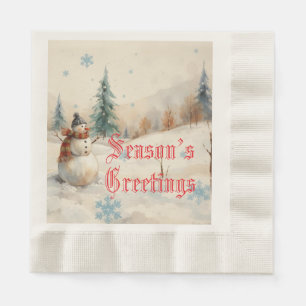 Servilleta De Papel Tema De Invierno De Snowman