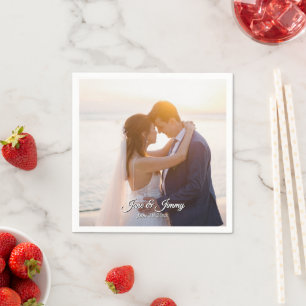 Servilleta De Papel Tema de Invitación de Boda Romántica Moderna Elega
