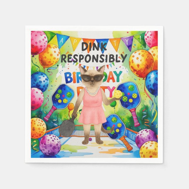 Servilleta De Papel Tema de la fiesta de cumpleaños (Anverso)