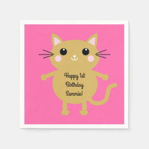 Servilleta De Papel Tema de la fiesta de cumpleaños del gato lindo Kit