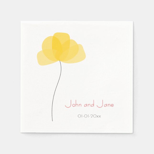 Servilleta De Papel Tema de la flor simple (Anverso)