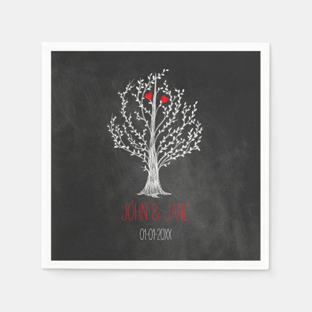 Servilleta De Papel Tema de la pizarra (Anverso)