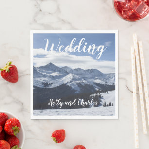 Servilleta De Papel Tema de las montañas boda Snowy