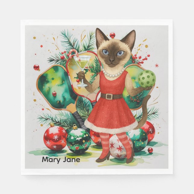 Servilleta De Papel Tema de los Navidades de bolas de bolas (Anverso)