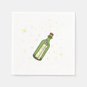 Servilleta De Papel Tema de mensaje en una botella